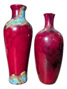 ROYAL DOULTON - TWO BERNARD MOORE FLAMBE VASES