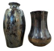 LANCASTRIAN WARE & DICKER WARE, SUSSEX - TWO LUSTRE WARE POTTERY VASES