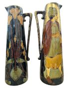 THOMAS FORESTER & SONS - PAIR OF ART NOUVEAU REMBRANDT WARE HANDLED EWERS