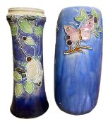 ROYAL DOULTON STONEWARE BY BESSIE NEWBURY & OTHER - TWO TUBE LINED VASES