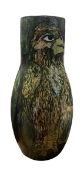 POSSIBLY EX MOORCROFT - HOMAGE TO MARTIN BROTHERS POTTERY VASE WITH WALLY BIRD