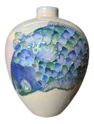 MOORLAND CERAMICS BY A. B. MOORCROFT - CERAMIC FISH LUSTRE VASE