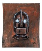 THE IRON GIANT - ORIGINAL SIGNED PAINTING BY RICHARD BAZLEY