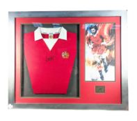 FOOTBALL - GEORGE BEST (D.2005) - SIGNED REPLICA MAN UTD SHIRT