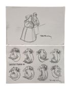 RICHARD BAZLEY (B.1962) - 'HERCULES' - SIGNED CHARACTER SKETCHES