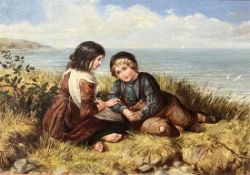 AFTER JOHN EDWARD COBBETT - CHILDREN ON THE COAST - 19TH CENTURY OIL ON PANEL