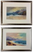 HERBERT WILLIAM HICKS - PAIR OF WATERCOLOUR SEASCAPE PAINTINGS