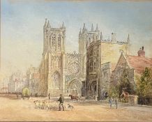 FRANCIS PHILIP BARRAUD - BRISTOL CATHEDRAL - 19TH CENTURY WATERCOLOUR