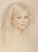 LUDMILLA ANNE MARIE VON TRAPP - 20TH CENTURY PASTEL & PENCIL PORTRAIT