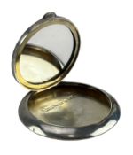 GEORGE V HALLMARKED SILVER & GUILLOCHE ENAMEL COMPACT BY ASPREY