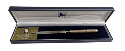 ELIZABETH II GOLDEN JUBILEE COMMEMORATIVE SILVER LETTER OPENER