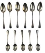 SET OF 6 GEORGE III HALLMARKED SILVER TEASPOONS & OTHER