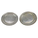 PAIR OF ITALIAN 800 SILVER PLATTER DISH /TRAY BY R. MIRACOLI