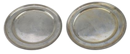 PAIR OF ITALIAN 800 SILVER PLATTER DISH /TRAY BY R. MIRACOLI