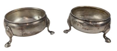 GEORGE II HALLMARKED SILVER TABLE SALT & A GEORGE V SILVER SALT