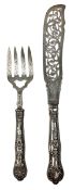 19TH CENTURY VICTORIAN HALLMARKED SILVER FISH KNIFE & FORK SET