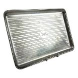 GEORGE V HALLMARKED SILVER TRAY WITH ENGINE TURNED DECORATION