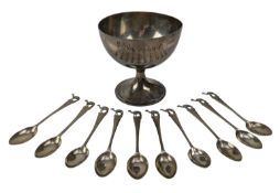 20TH CENTURY GEORGE VI HALLMARKED SILVER TROPHY / FOOTED BOWL