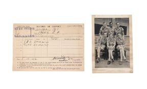 FROM REG VARNEY'S ESTATE - VARNEY'S SERVICE RECORD & PICTURE