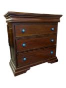CONTEMPORARY HARDWOOD VICTORIAN REVIVAL CHEST OF DRAWERS