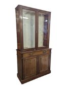 EARLY 20TH CENTURY EDWARDIAN MAHOGANY DISPLAY BOOKCASE DRESSER