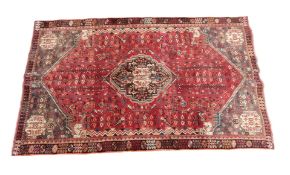 VINTAGE 20TH CENTURY SOUTH WEST PERSIAN QASHAZ FLOOR RUG