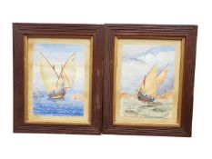 PAIR OF J. FURNEAUX 1911 FRENCH MARITIME RELATED WATERCOLOUR PAINTINGS