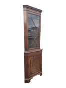 20TH CENTURY GEORGE III REVIVAL MAHOGANY CORNER CABINET