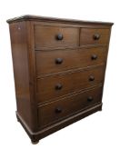 19TH CENTURY VICTORIAN MAHOGANY CHEST OF DRAWERS