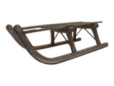 DAVOS, SWITZERLAND - VINTAGE 20TH CENTURY BEECH SLEDGE