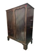 19TH CENTURY FLAME MAHOGANY ARMOIRE WARDROBE