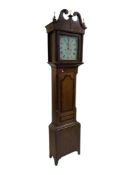 19TH CENTURY GEORGE III OAK CASED LONGCASE CLOCK