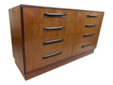 VICTOR B. WILKINS FOR G-PLAN - FRESCO RANGE - 1960S TEAK DOUBLE BANK CHEST OF DRAWERS / SIDEBOARD