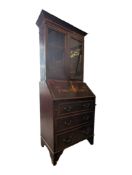 EARLY 20TH CENTURY EDWARDIAN INLAID BUREAU BOOKCASE