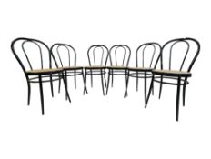 A SET OF SIX LATE 20TH CENTURY BENTWOOD THONET STYLE CAFE CHAIRS
