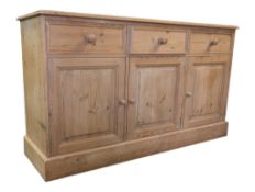 VICTORIAN REVIVAL 20TH CENTURY COUNTRY DRY PINE SIDEBOARD DRESSER