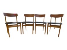 BRITISH MODERN DESIGN - SET OF FOUR MID CENTURY TEAK DINING CHAIRS