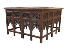 LARGE VINTAGE 20TH CENTURY HARDWOOD INLAID FOLDING OCCASIONAL TABLE