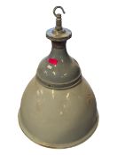 VINTAGE MID CENTURY ENAMELLED PENDANT FACTORY CEILING