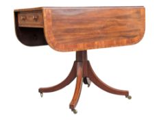 19TH CENTURY GEORGE III MAHOGANY CROSSBANDED SOFA TABLE