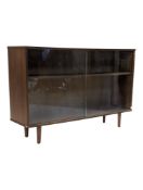 AVALON FURNITURE - MID CENTURY TEAK GLAZED BOOKCASE DISPLAY CASE