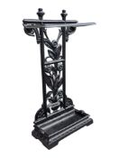 VICTORIAN STYLE EBONISED CAST & WROUGHT IRON STICK STAND