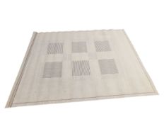 LARGE CONTEMPORARY MID CENTURY REVIVAL HESSIAN BEIGE RUG