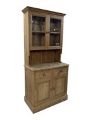 VICTORIAN REVIVAL COUNTRY PINE DISPLAY CABINET DRESSER CUPBOARD
