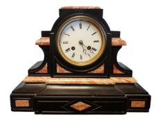 VICTORIAN 19TH CENTURY SLATE & MARBLE MANTEL CLOCK