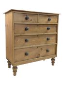 A 19TH CENTURY VICTORIAN PINE CHEST OF DRAWERS