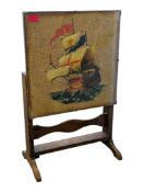 ART DECO MID 20TH CENTURY OAK HAND PAINTED FOLDING OCCASIONAL TABLE