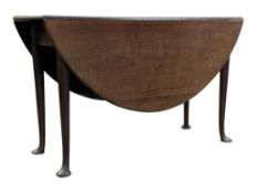 19TH CENTURY GEORGE III MAHOGANY PAD FOOT DINING TABLE