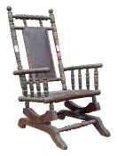19TH CENTURY VICTORIAN BOSTON ROCKER CHILDS CHAIR