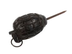 WWII SECOND WORLD WAR BRITISH MILLS BOMB WITH BOOBY-TRAP SPIKE